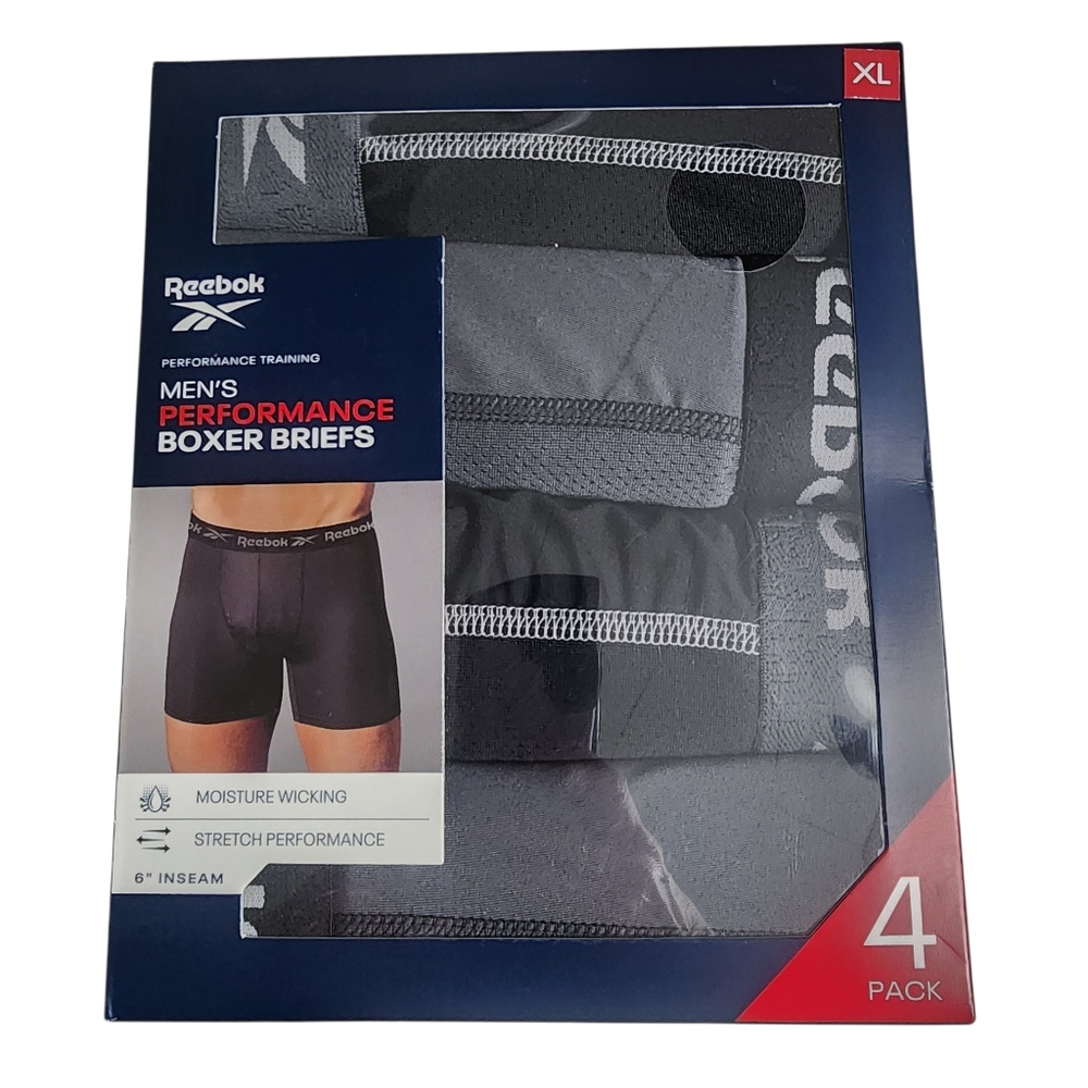 Reebok Performance Boxer Briefs 4pk Sz XL NWT
